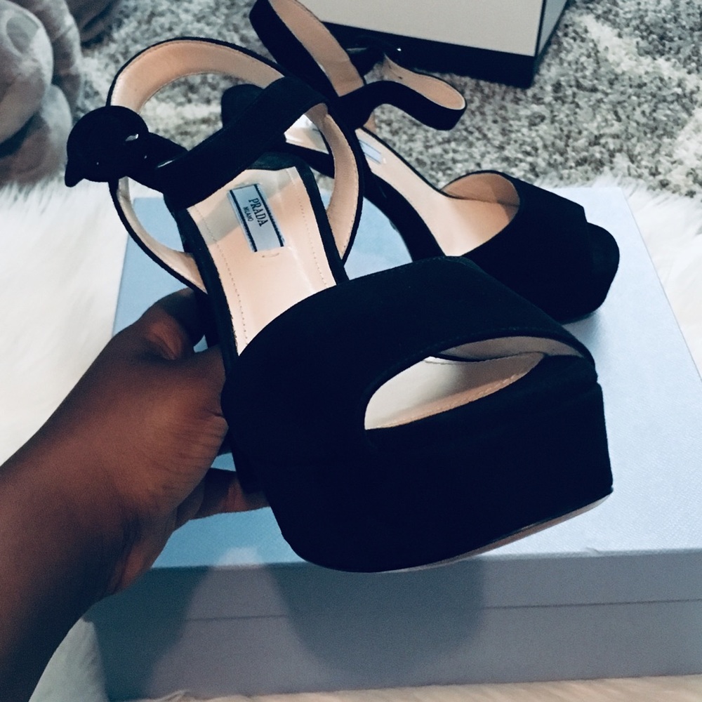 Open toe platform Prada heels - Picture 6 of 8